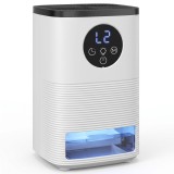HOMCOM Dezumidificator portabil pentru casă 1400 ml cu lumină RGB &icirc;n 7 culori, display LED, timer, m&acirc;ner, alb | Aosom Romania