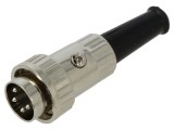 Conector DIN 4 pini drept LUMBERG 0132 04 cu manșon pentru cablu