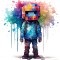 Sticker decorativ, Minecraft, Albastru, 1376STK