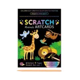 Set 9 Planse Razuibile, Scratch ArtCards, +3 Ani, de Razuit si de Colorat, 19 x 14 cm, Model ZOO, Multicolor