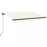 Cumpara ieftin Copertina retractabila manual cu LED, crem, 350x250 cm