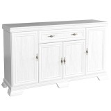 Comoda living VM4, 4 usi, un sertar, Alb Antichizat, 168 x 46 x 97 cm