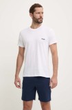 Fila set de pijama de bumbac culoarea alb, neted, FPS1194