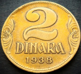 Cumpara ieftin Moneda istorica 2 DINARI / DINARA - YUGOSLAVIA, anul 1938 * cod 3437, Europa