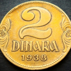 Moneda istorica 2 DINARI / DINARA - YUGOSLAVIA, anul 1938 * cod 3437