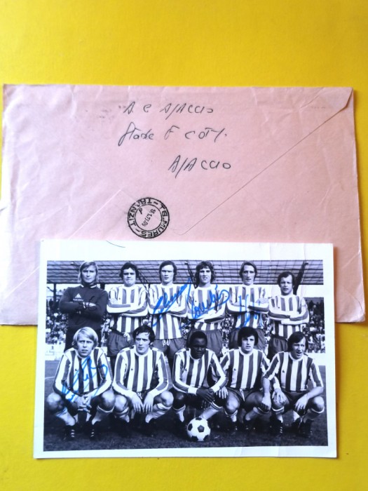 Foto (1972) fotbal - AC AJACCIO (Franta) - autografe originale