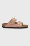 Birkenstock șlapi de piele ARIZONA BIG BUCKLE femei, culoarea roz, 1024074 1024074-OldRose