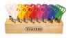 Set de 32 de foarfeci in suport practic din lemn, pentru gradinita si scoala, PLAYBOX