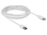 Cablu USB 2.0 A soclu/mufă bilaterală, 3m, aurit, alb - DELOCK