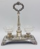 Superb suport vintage pentru condimente CHRISTOFLE argintat art nouveau, Set tacamuri