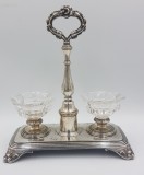 Superb suport vintage pentru condimente CHRISTOFLE argintat art nouveau, Set tacamuri