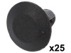Clips Garnitura ROMIX 25 buc 12.2mm Poliamida Negru Compatibil Alfa Romeo Fiat Lancia