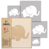 KIDS Șablon de plastic reutilizabile (5 buc) // ELEFANT