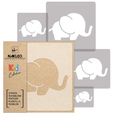 KIDS Șablon de plastic reutilizabile (5 buc) // ELEFANT foto