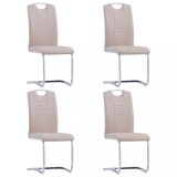 vidaXL Scaune bucătărie consolă, 4 buc. cappuccino piele ecologică 281780