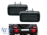 Set de lumini de ceata LED suplimentare, potrivite pentru bara de protectie din spate a Mercedes G-Class W463 1986-2018, cu baza fumurie, stanga si dr