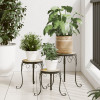 VidaXL Suporturi pentru plante, 3 buc., cărămiziu și alb, ceramică 4003397