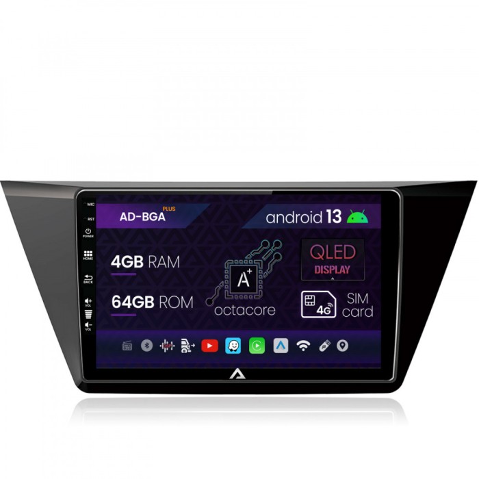 Navigatie Volkswagen Touran (2016+), Android 13, A-Octacore 4GB RAM + 64GB ROM, 10.1 Inch - AD-BGA10004+AD-BGRKIT032