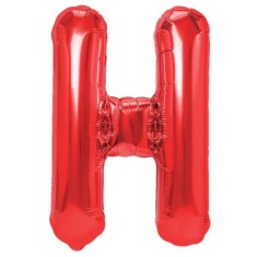 Balon Folie Metalizata Litera H, Pai inclus Rosu