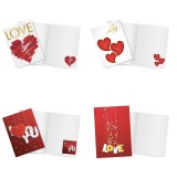 Felicitare de dragoste in 4 modele asortate - 11.5 x 17 cm (12buc/display)