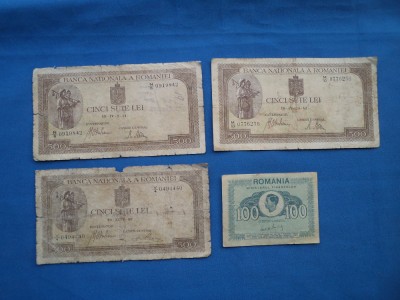 LOT BANCNOTE ANII 40-ROMANIA foto