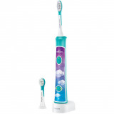 Cumpara ieftin Periuta de dinti electrica Philips Sonicare For Kids HX6322/04, 62000 oscilatii, 2 programe, 2 capete, Albastru