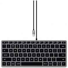 Tastatura cu fir Satechi Slim W1 USB-C retroiluminata, US (Gri)