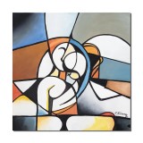 Cumpara ieftin Tablou modern indragostiti pictat manual, Iubire, 70x70cm ulei pe panza, Constantin Feraru