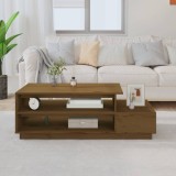 Cumpara ieftin Măsuță de cafea, maro miere, 120x50x40,5 cm, lemn masiv de pin