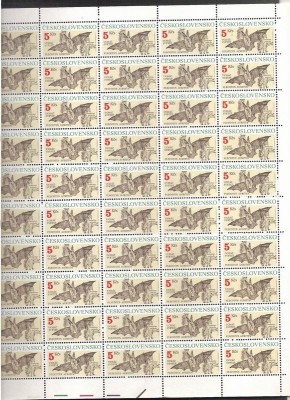 Czechoslovakia 1990 Bats, 50 stamps in bloc, MNH J.3 foto