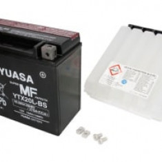 Baterie AGM/Dry charged with acid/Starting YUASA 12V 18,9Ah 270A R+ Maintenance free electrolyte included 175x87x155mm Dry charged with acid YTX20L-BS