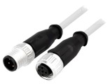 Cablu HARTING 4 pini PVC 0,5m pentru senzori și automatizări M12 mamă-tată
