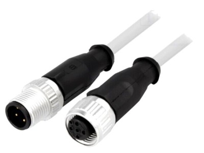 Cablu HARTING 4 pini PVC 0,5m pentru senzori și automatizări M12 mamă-tată foto