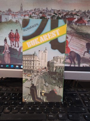 Bukarest, Rumanien, pliant &amp;icirc;n limba germană, Br&amp;acirc;ncuși, Publiturism 1985, 109 foto