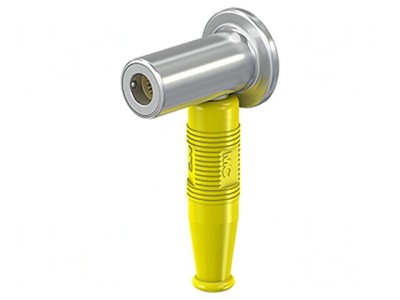 Conector Banană 6mm Soclu Galben Crimpat Medical foto