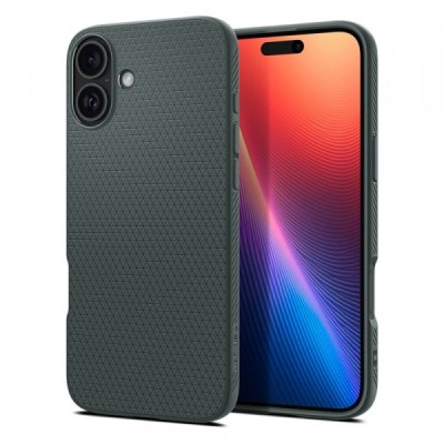 Husa pentru Apple iPhone 16, Spigen, Liquid Air, Verde foto