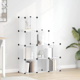 vidaXL Organizator cub de depozitare, 9 cuburi, transparent, PP 340551