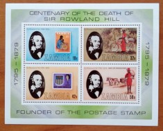 ZAMBIA- 1979-&amp;#039;&amp;#039; CENTENARUL NASTERII- SIR ROWLAND HILL&amp;#039;&amp;#039; colita-MNH -NESTAMP foto