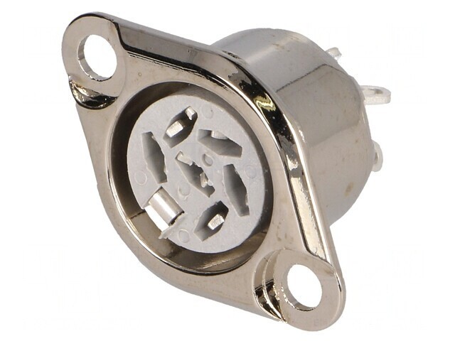 Soclu DIN 6 pini argintat 34V 2A pentru lipire
