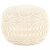 VidaXL Taburet puf macrame lucrat manual, 45 x 30 cm, bumbac