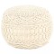 vidaXL Taburet puf macrame lucrat manual, 45 x 30 cm, bumbac
