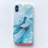 Husa protectie pentru apple iphone 11 pro max soft imd tpu marble albastru suport inclus, Flippy
