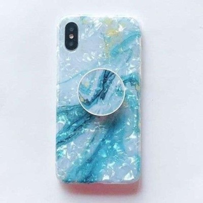 Husa protectie pentru apple iphone 11 pro max soft imd tpu marble albastru suport inclus foto