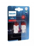 Set 2 Becuri Led W21W 12v Rosu W3x16q Ultinon Pro3000 Si Philips