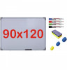 Pachet Tabla alba magnetica, 90x120 cm Premium + accesorii: markere, burete, magneti (7 ani Garantie)