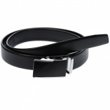 Curea din piele pentru barbati, catarama metalica fara ac, latime 3.5 cm, lungime reglabila, negru - LS243NSN, Lucianis style