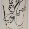 CONSTANTIN BACIU ( 1930 - 2005 ) , BARBAT CARAND UN ALT BARBAT , DESEN