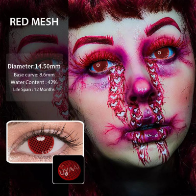 Lentile de contact colorate diverse modele cosplay -Red Mesh foto