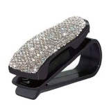 Suport auto cu stras pentru ochelari, prindere pe parasolar, negru, CMCLASS
