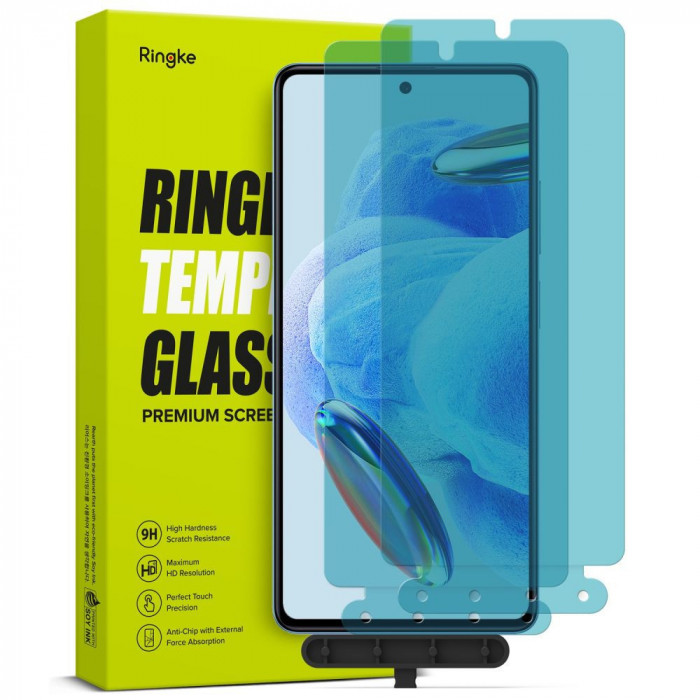 Set 2 Folii de protectie Ringke TG pentru Xiaomi Redmi Note 12 Pro 5G/12 Pro+ Plus 5G/Poco X5 Pro 5G Transparent